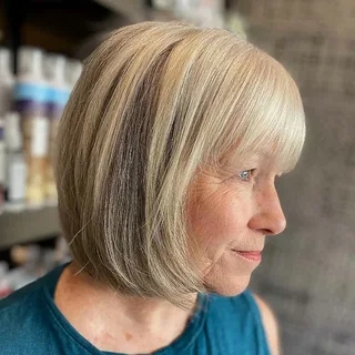 Bob Wig with Bangs: A Youthful Touch for Mature Women